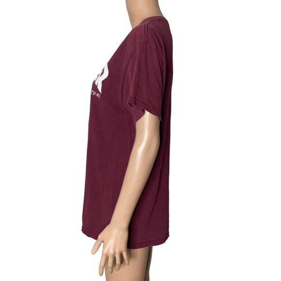 Vintage Thrasher Magazine T Shirt Mens Medium Skater Spellout  Burgundy White - Picture 7 of 10